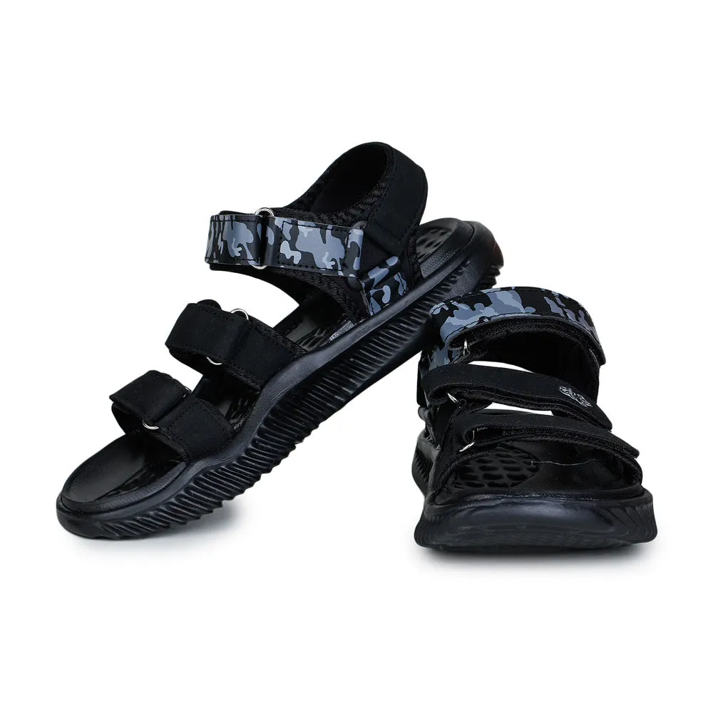 A-HA Casual Black Sandals For Men STAMINA-9 By Liberty