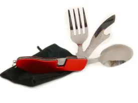 Adventurer Metal Folding Knife, Fork and Spoon