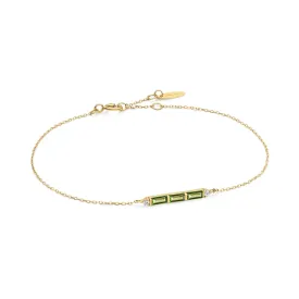 Ania Haie Luxurious 14kt Gold Bracelet Adorned with Tourmaline and White Sapphires