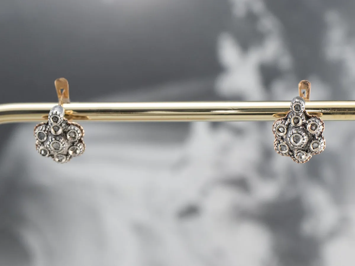 Antique Rose Cut Diamond Earrings