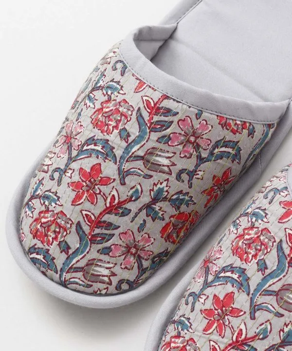 Block Print Style Travel Slippers