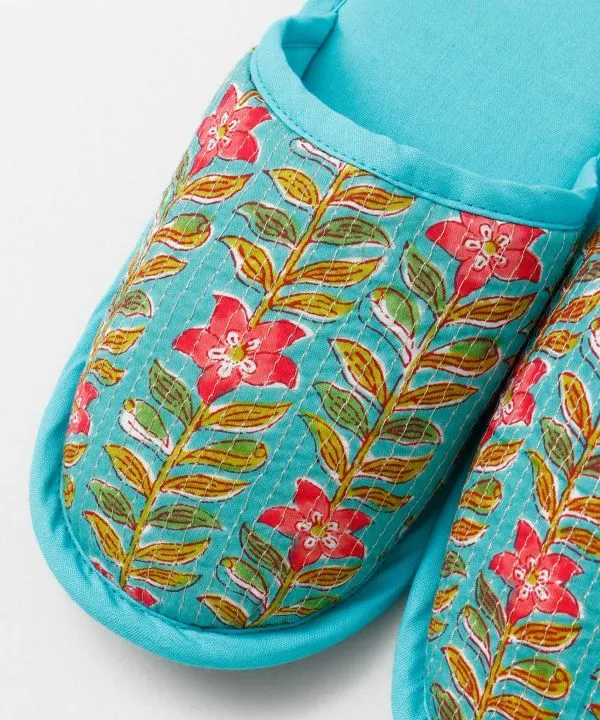 Block Print Style Travel Slippers