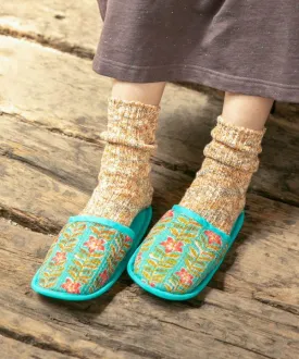 Block Print Style Travel Slippers