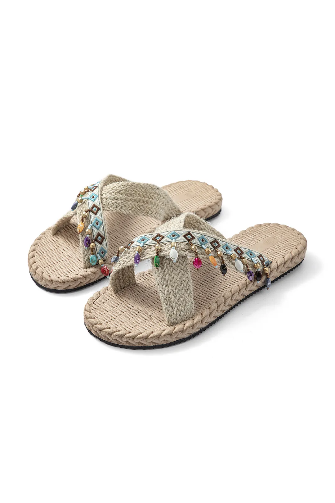 Bohemian Style Fringed Slippers