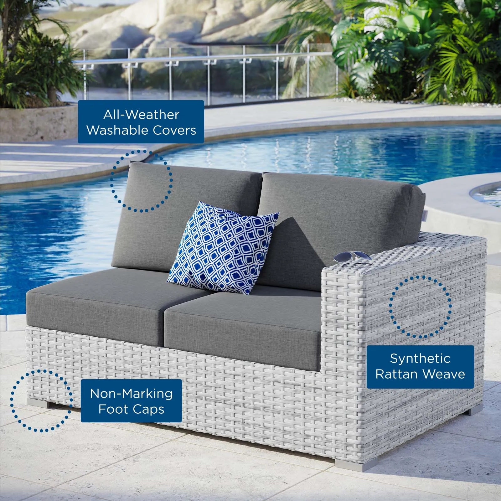 Convene Outdoor Patio Right-Arm Loveseat