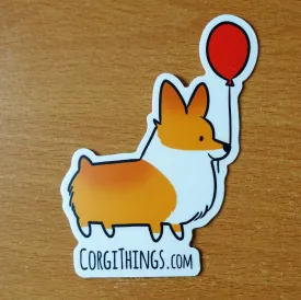 Corgi Things Vinyl Sticker (Red Pembroke)