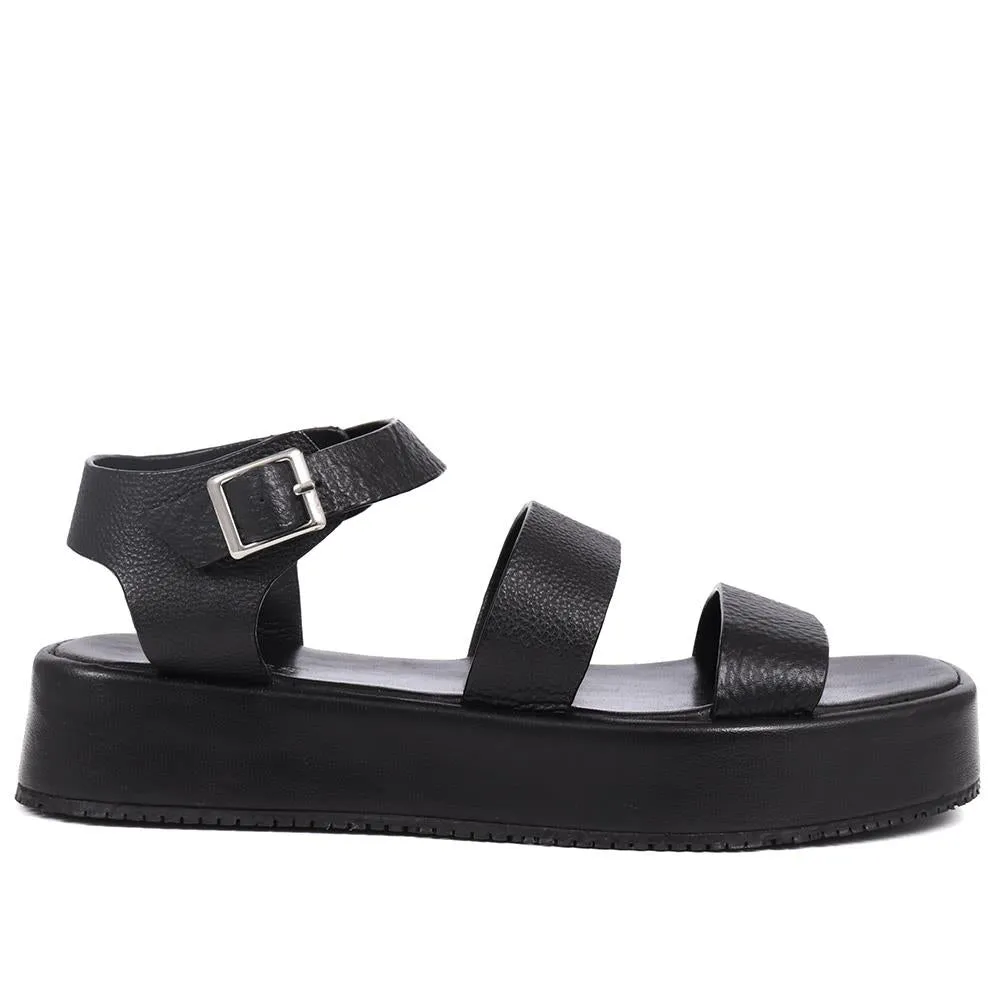 Hailey Leather Platform Sandals  - HAILEY / 325 374