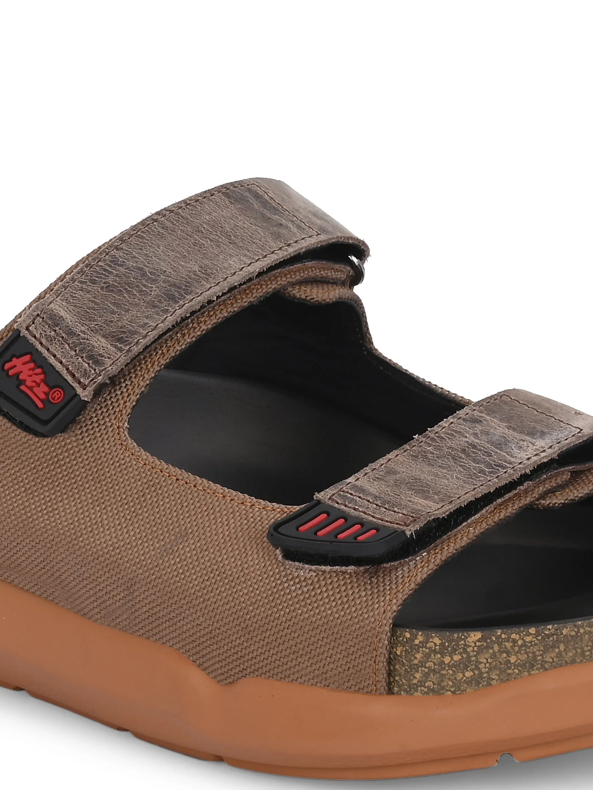 Hitz Men's Brown Leather Daily Wear Slipper