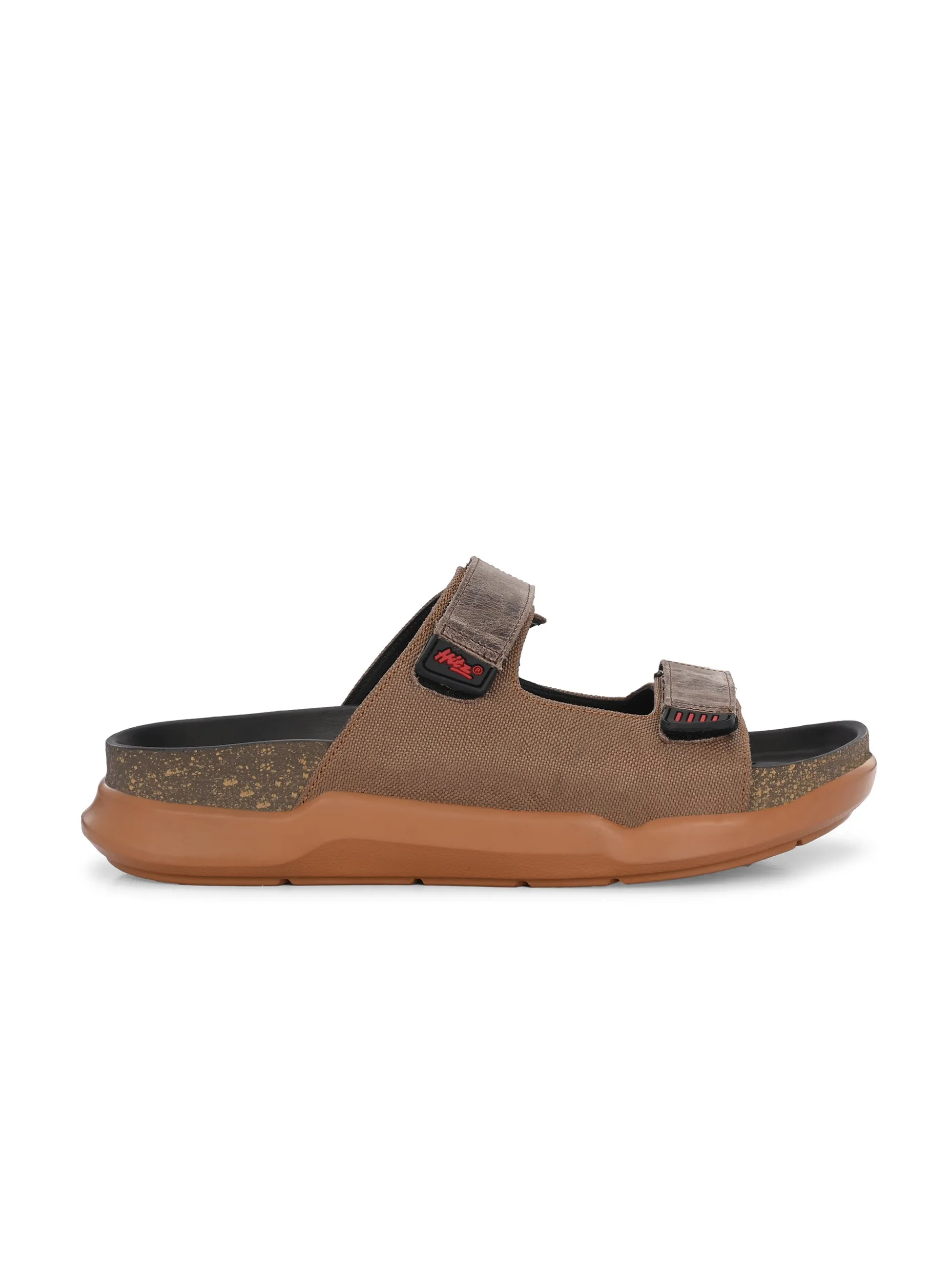 Hitz Men's Brown Leather Daily Wear Slipper