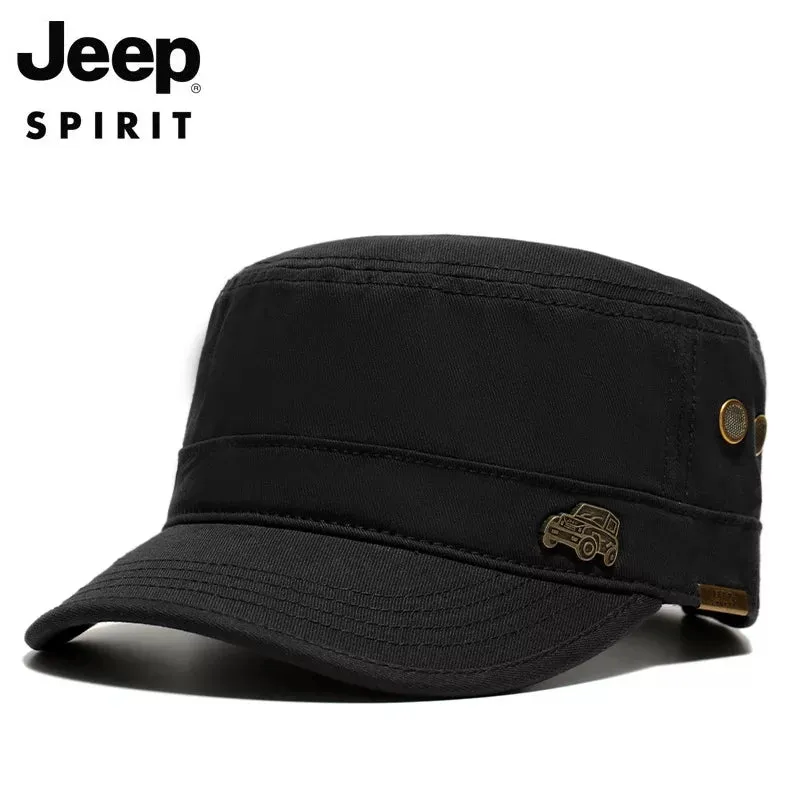 Jeep Men's Cotton Army Cap Adjustable Baseball Cap Outdoor Sports