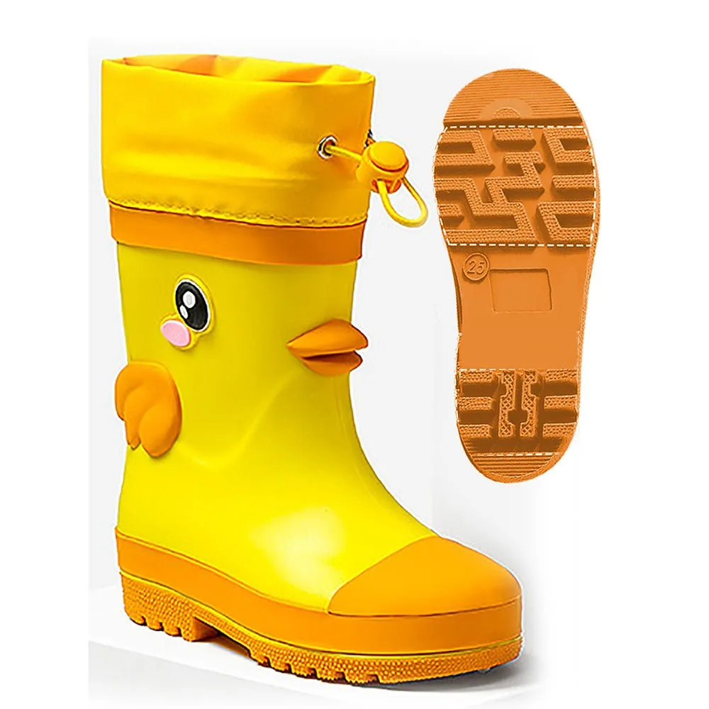 Mr. Daffy Quackhead Flexible Rubber Rain Gumboots for Toddlers and Kids