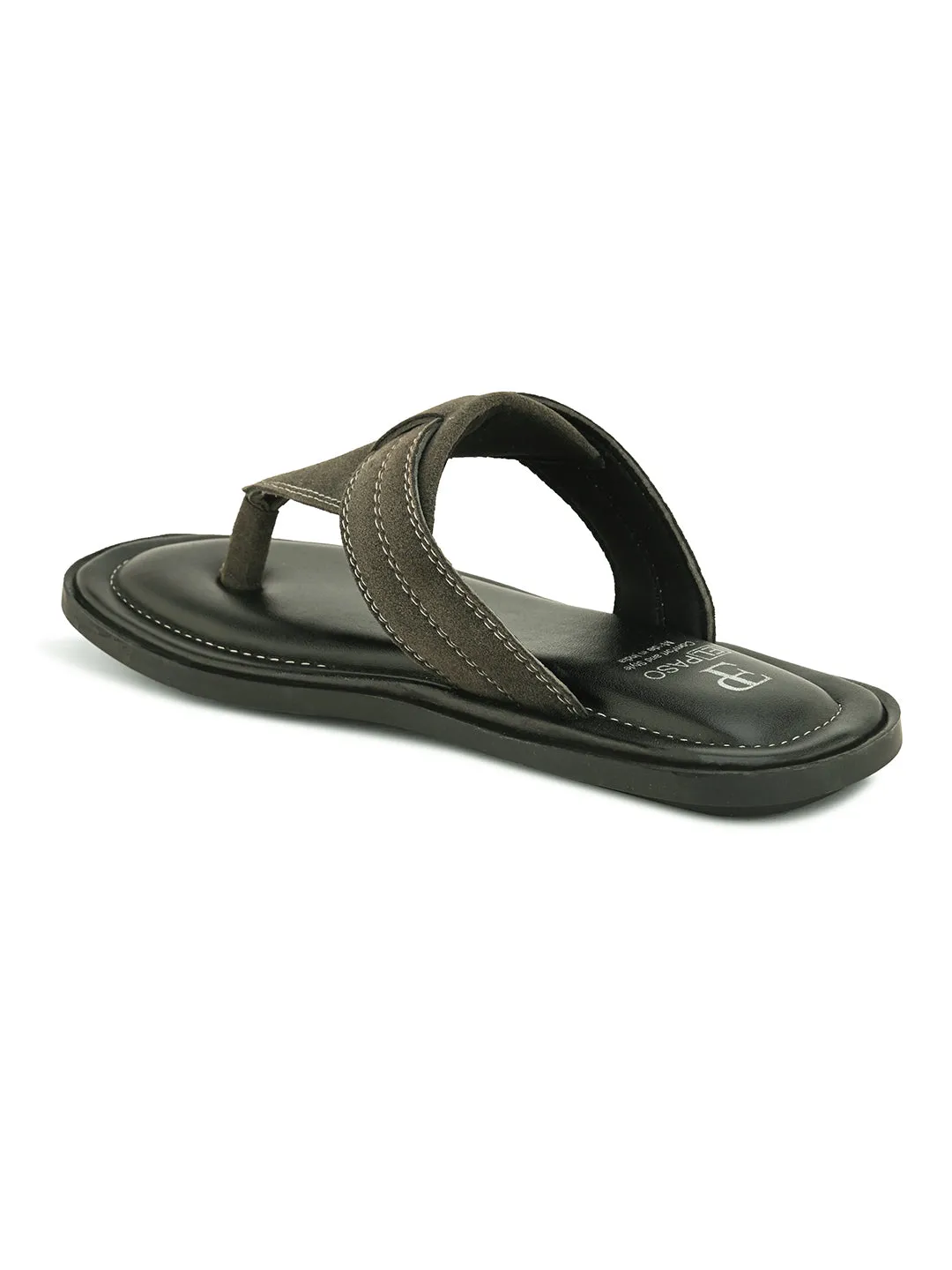 Olive Green Leather Thong Sandal