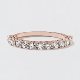 Rose Gold Diamond Half Eternity Wedding Band - Polished 2.5mm